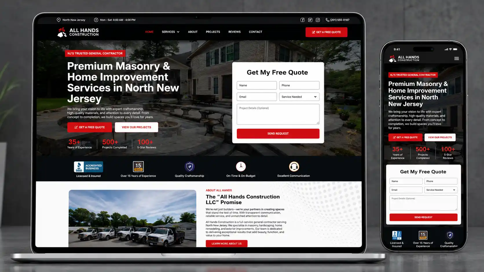 All Hands Construction LLC Website